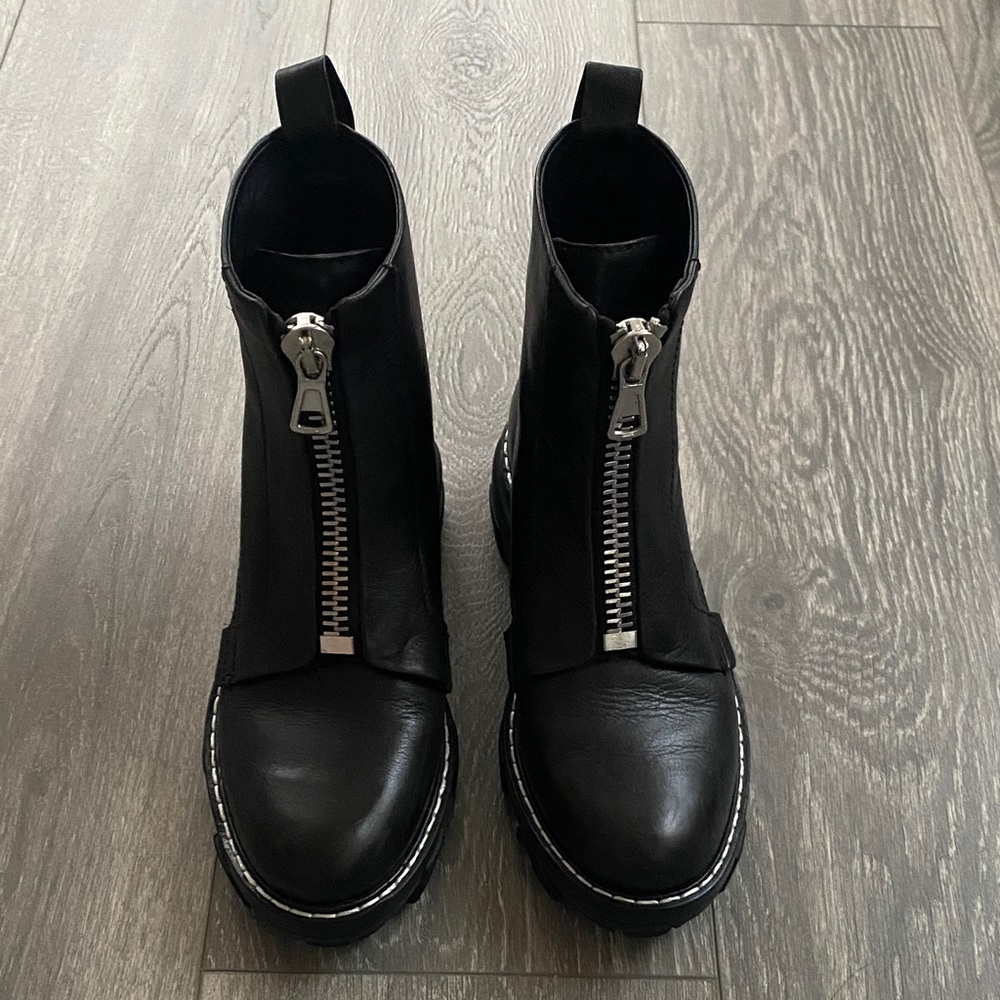rag & bone - Black Leather Combat Boots - Size 37.5
